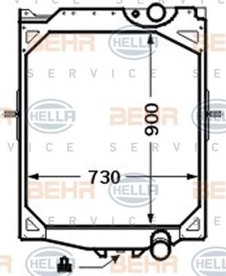 Hella 8MK 376 726-551 радиатор, охлаждение двигателя на VOLVO FH 12