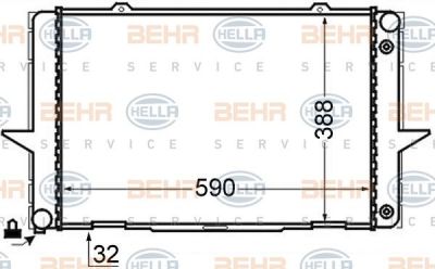 Hella 8MK 376 726-711 радиатор, охлаждение двигателя на VOLVO V70 I (LV)