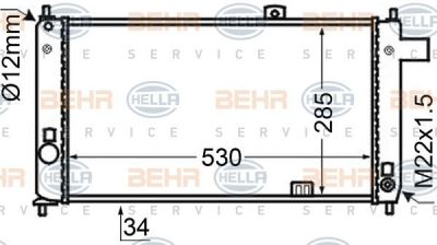 Hella 8MK 376 727-771 радиатор, охлаждение двигателя на OPEL KADETT D (31_-34_, 41_-44_)