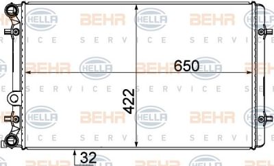 Hella 8MK 376 727-791 радиатор, охлаждение двигателя на VW GOLF IV (1J1)