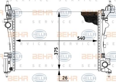 Hella 8MK 376 728-784 радиатор, охлаждение двигателя на FIAT FIORINO фургон/универсал (225)