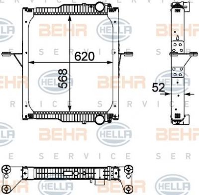 Hella 8MK 376 733-731 радиатор, охлаждение двигателя на RENAULT TRUCKS Midlum