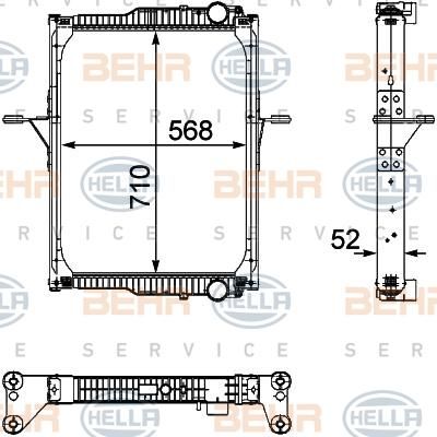 Hella 8MK 376 733-751 радиатор, охлаждение двигателя на RENAULT TRUCKS Midlum