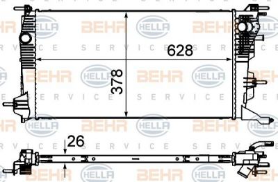 Hella 8MK 376 735-131 радиатор, охлаждение двигателя на RENAULT MEGANE III Наклонная задняя часть (BZ0_)