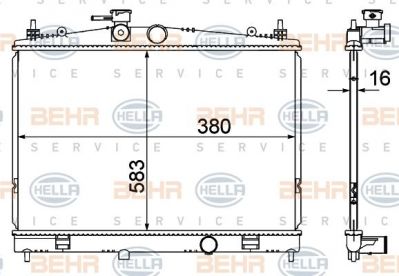 Hella 8MK 376 735-381 радиатор, охлаждение двигателя на NISSAN JUKE (F15)