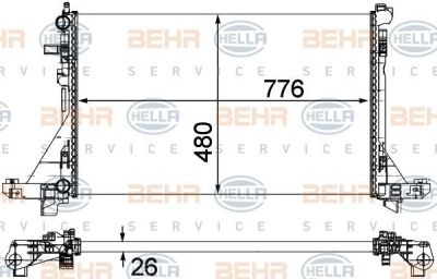 Hella 8MK 376 737-091 радиатор, охлаждение двигателя на RENAULT MASTER III автобус (JV)