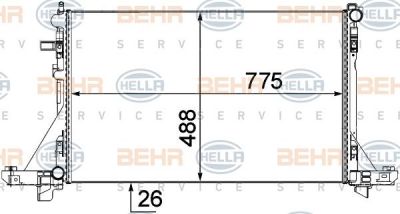 Hella 8MK 376 737-101 радиатор, охлаждение двигателя на RENAULT MASTER III автобус (JV)