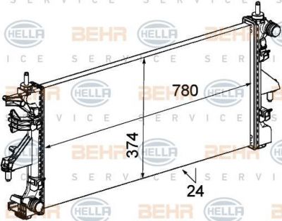 Hella 8MK 376 745-101 радиатор, охлаждение двигателя на PEUGEOT BOXER автобус