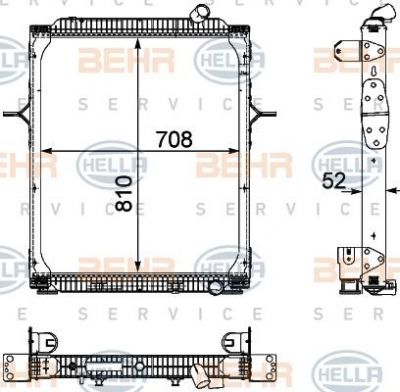 Hella 8MK 376 745-171 радиатор, охлаждение двигателя на RENAULT TRUCKS Premium 2