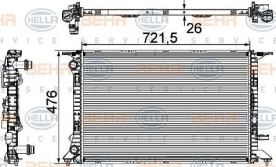 Hella 8MK 376 745-581 радиатор, охлаждение двигателя на AUDI A4 Allroad (8KH, B8)