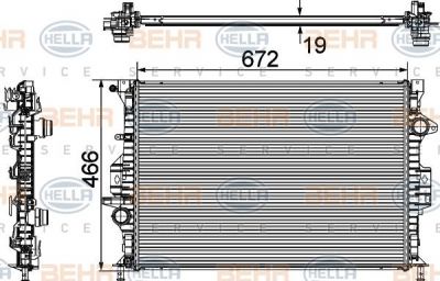 Hella 8MK 376 745-601 радиатор, охлаждение двигателя на FORD MONDEO IV седан (BA7)