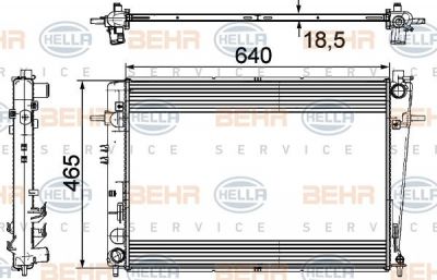 Hella 8MK 376 745-621 радиатор, охлаждение двигателя на HYUNDAI TUCSON (JM)