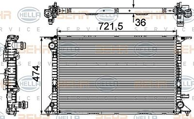 Hella 8MK 376 745-644 радиатор, охлаждение двигателя на AUDI A7 Sportback (4GA, 4GF)