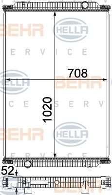 Hella 8MK 376 749-821 радиатор, охлаждение двигателя на MAN NL