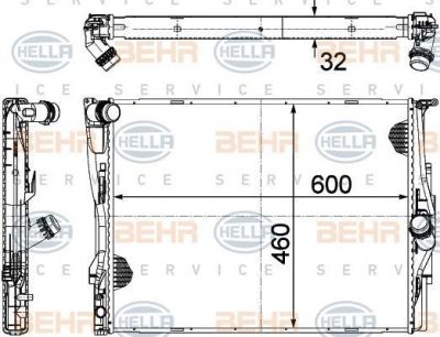 Hella 8MK 376 754-061 радиатор, охлаждение двигателя на 1 (E87)