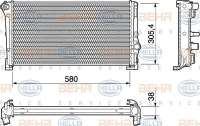 Hella 8MK 376 754-371 радиатор, охлаждение двигателя на FIAT PUNTO (188)