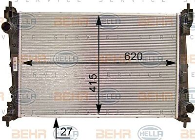 Hella 8MK 376 754-464 радиатор, охлаждение двигателя на FIAT GRANDE PUNTO (199)