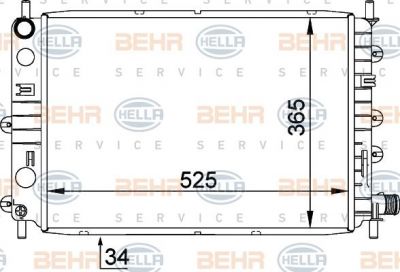 Hella 8MK 376 755-311 радиатор, охлаждение двигателя на FORD ESCORT VII (GAL, AAL, ABL)