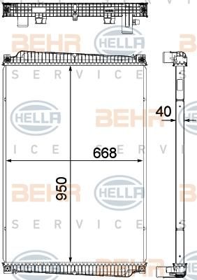 Hella 8MK 376 755-391 радиатор, охлаждение двигателя на MAN TGM