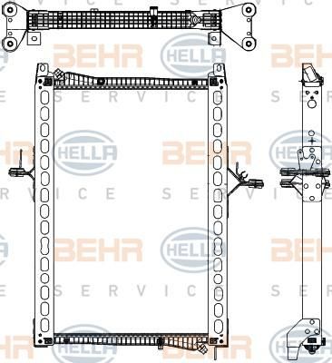 Hella 8MK 376 755-411 низкотемпературный охладитель, интеркулер на MAN TGM