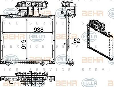 Hella 8MK 376 756-021 радиатор, охлаждение двигателя на MAN TGX