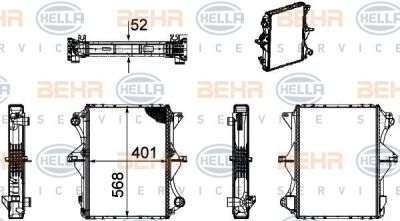 Hella 8MK 376 756-031 радиатор, охлаждение двигателя на NISSAN ATLEON