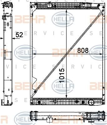 Hella 8MK 376 756-151 радиатор, охлаждение двигателя на MERCEDES-BENZ ACTROS MP2 / MP3