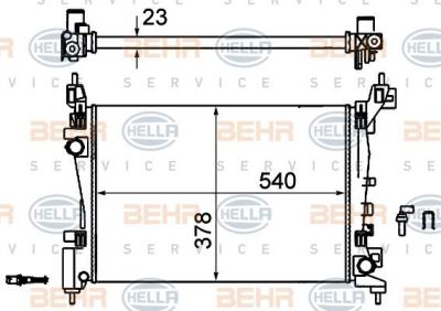 Hella 8MK 376 756-324 радиатор, охлаждение двигателя на OPEL CORSA D