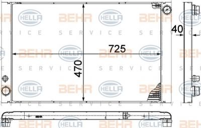 Hella 8MK 376 756-771 радиатор, охлаждение двигателя на AUDI A8 (4E_)