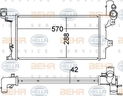 Hella 8MK 376 758-031 радиатор, охлаждение двигателя на MERCEDES-BENZ ATEGO