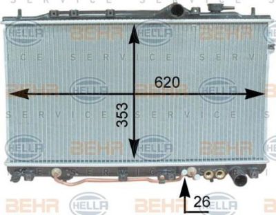 Hella 8MK 376 762-161 радиатор, охлаждение двигателя на HYUNDAI LANTRA I (J-1)