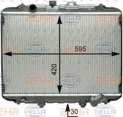Hella 8MK 376 762-381 радиатор, охлаждение двигателя на HYUNDAI H100 автобус (P)