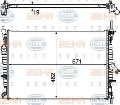 Hella 8MK 376 764-501 радиатор, охлаждение двигателя на FORD TRANSIT c бортовой платформой/ходовая часть