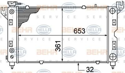 Hella 8MK 376 766-521 радиатор, охлаждение двигателя на DODGE CARAVAN