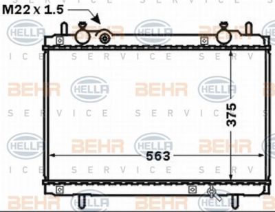 Hella 8MK 376 767-551 радиатор, охлаждение двигателя на FIAT BRAVA (182)