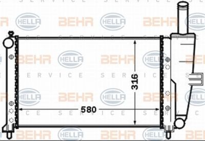 Hella 8MK 376 767-611 радиатор, охлаждение двигателя на FIAT PUNTO (188)