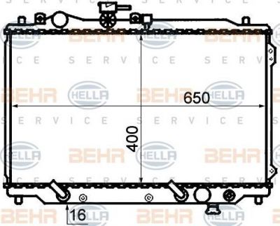 Hella 8MK 376 769-531 радиатор, охлаждение двигателя на MAZDA 626 III Station Wagon (GV)