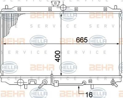 Hella 8MK 376 770-111 радиатор, охлаждение двигателя на MITSUBISHI CARISMA (DA_)