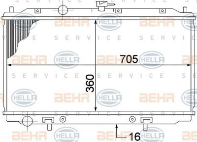 Hella 8MK 376 770-661 радиатор, охлаждение двигателя на NISSAN PRIMERA Hatchback (P12)