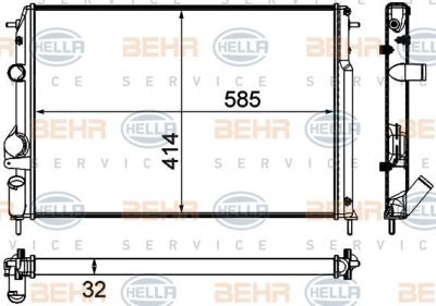 Hella 8MK 376 772-011 радиатор, охлаждение двигателя на RENAULT LOGAN I универсал (KS_)