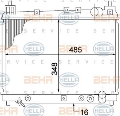 Hella 8MK 376 773-471 радиатор, охлаждение двигателя на TOYOTA YARIS VERSO (_NLP2_, _NCP2_)