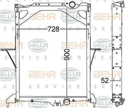 Hella 8MK 376 775-001 радиатор, охлаждение двигателя на VOLVO FM