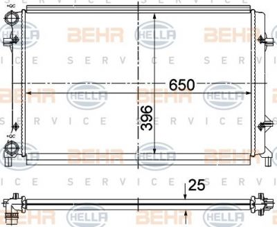 Hella 8MK 376 781-091 радиатор, охлаждение двигателя на SKODA OCTAVIA (1Z3)