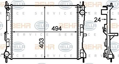 Hella 8MK 376 781-161 радиатор, охлаждение двигателя на NISSAN MICRA III (K12)