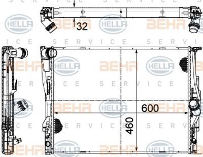 Hella 8MK 376 782-071 радиатор, охлаждение двигателя на 3 кабрио (E93)