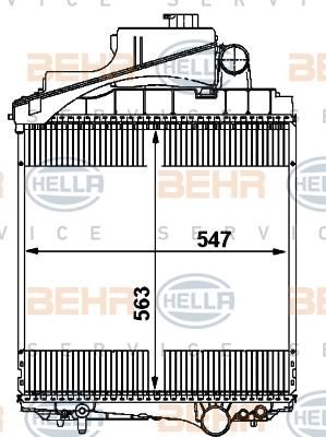 Hella 8MK 376 783-631 радиатор, охлаждение двигателя на JOHN DEERE Series 6020