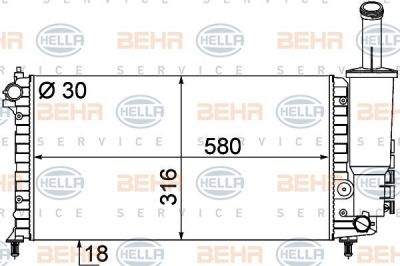 Hella 8MK 376 787-091 радиатор, охлаждение двигателя на FIAT PUNTO (188)