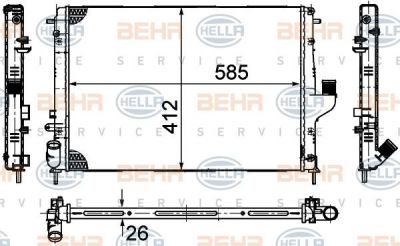 Hella 8MK 376 787-651 радиатор, охлаждение двигателя на RENAULT LOGAN I универсал (KS_)