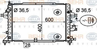 Hella 8MK 376 790-044 радиатор, охлаждение двигателя на OPEL ASTRA H (L48)