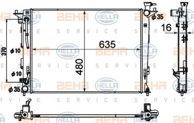 Hella 8MK 376 790-431 радиатор, охлаждение двигателя на KIA SPORTAGE (SL)